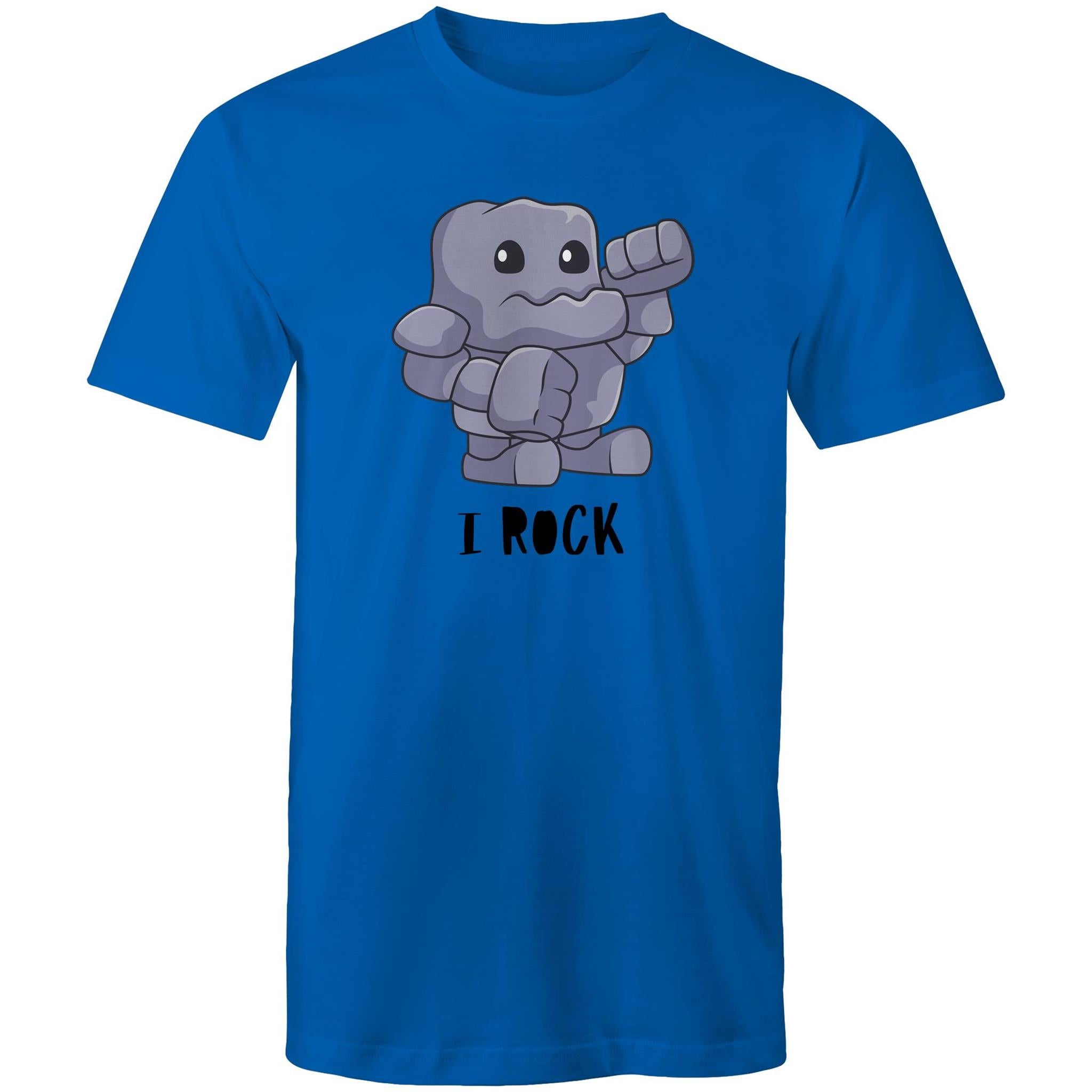 I Rock - Mens T-Shirt Bright Royal Mens T-shirt Music Printed In Australia
