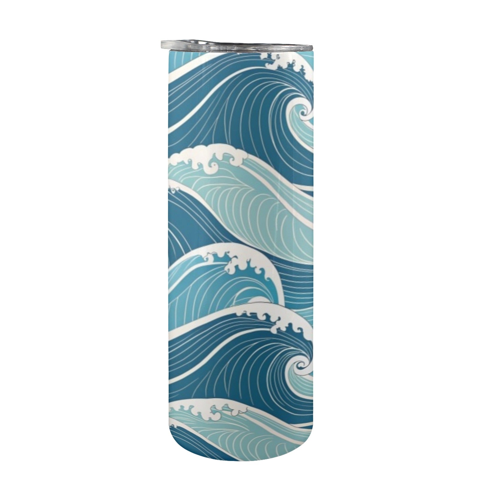 Ocean Waves - 20oz Tall Skinny Tumbler with Lid and Straw