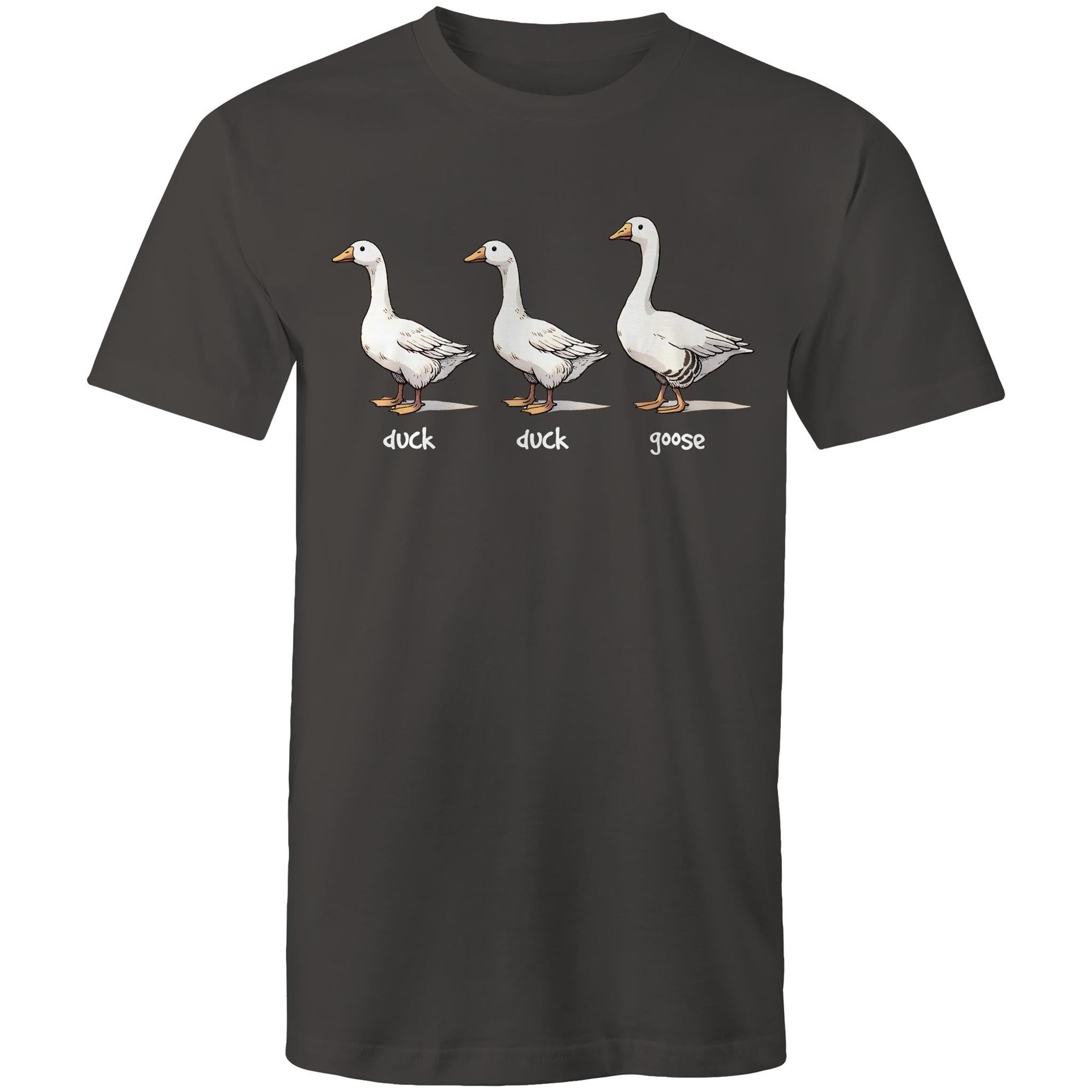 Duck Duck Goose - Mens T-Shirt Charcoal Mens T-shirt animal Games Printed In Australia