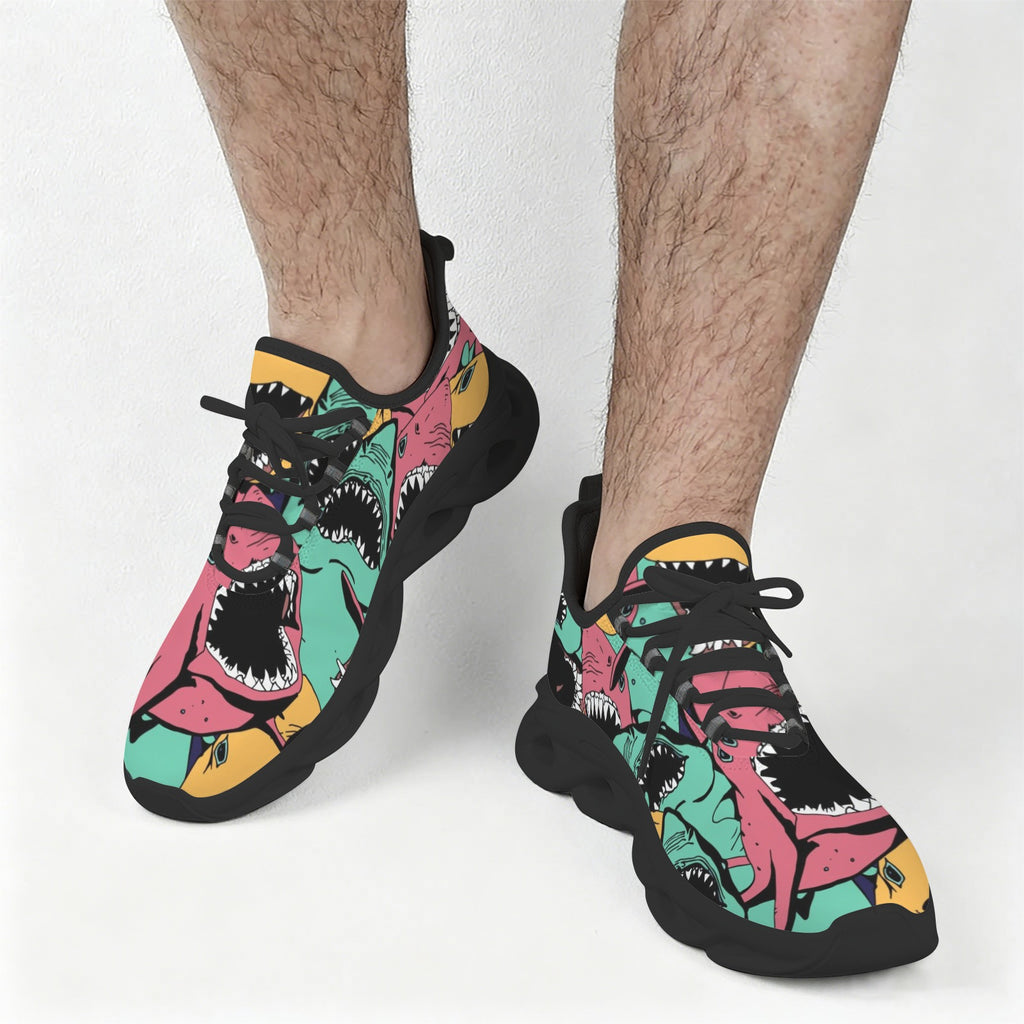 Scary Sharks Men's Twisted Sole Sneakers