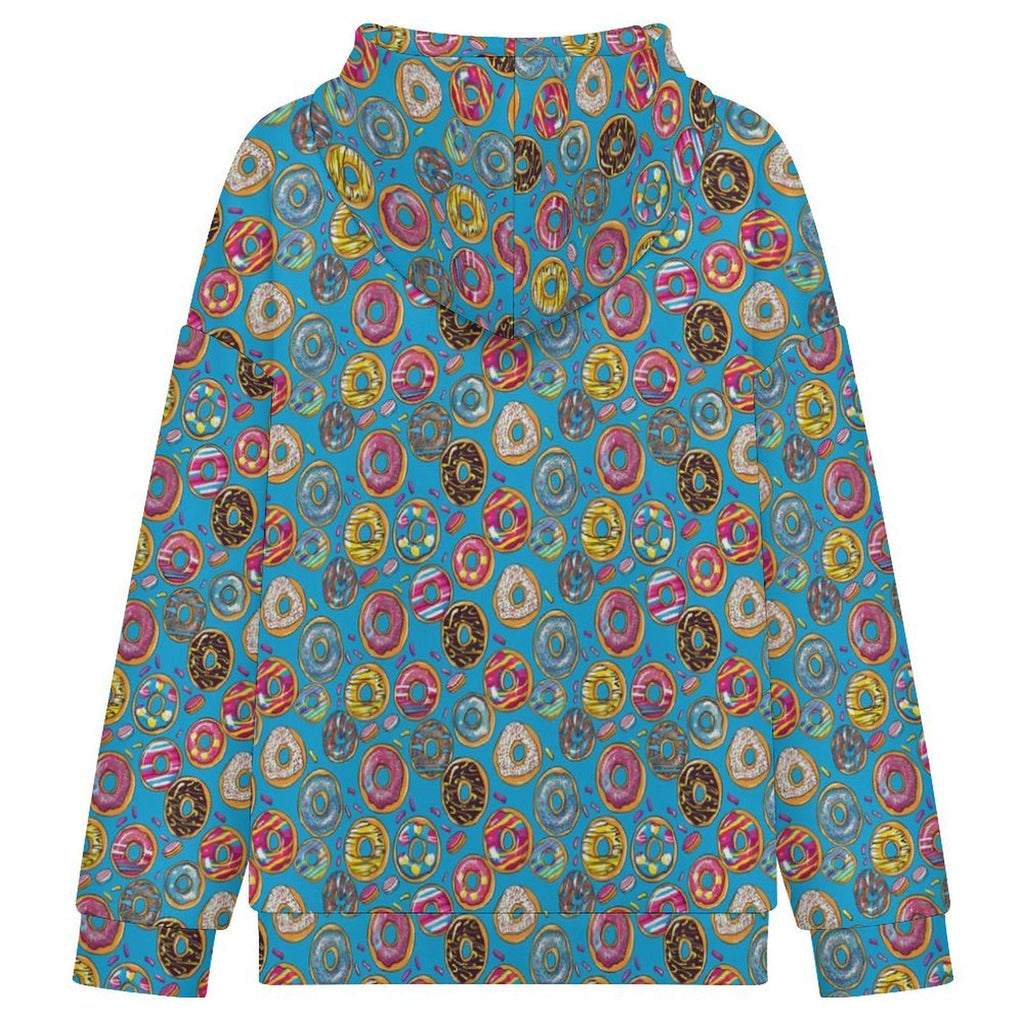 Doughnuts On Blue Women's Full-Zip Hoodie