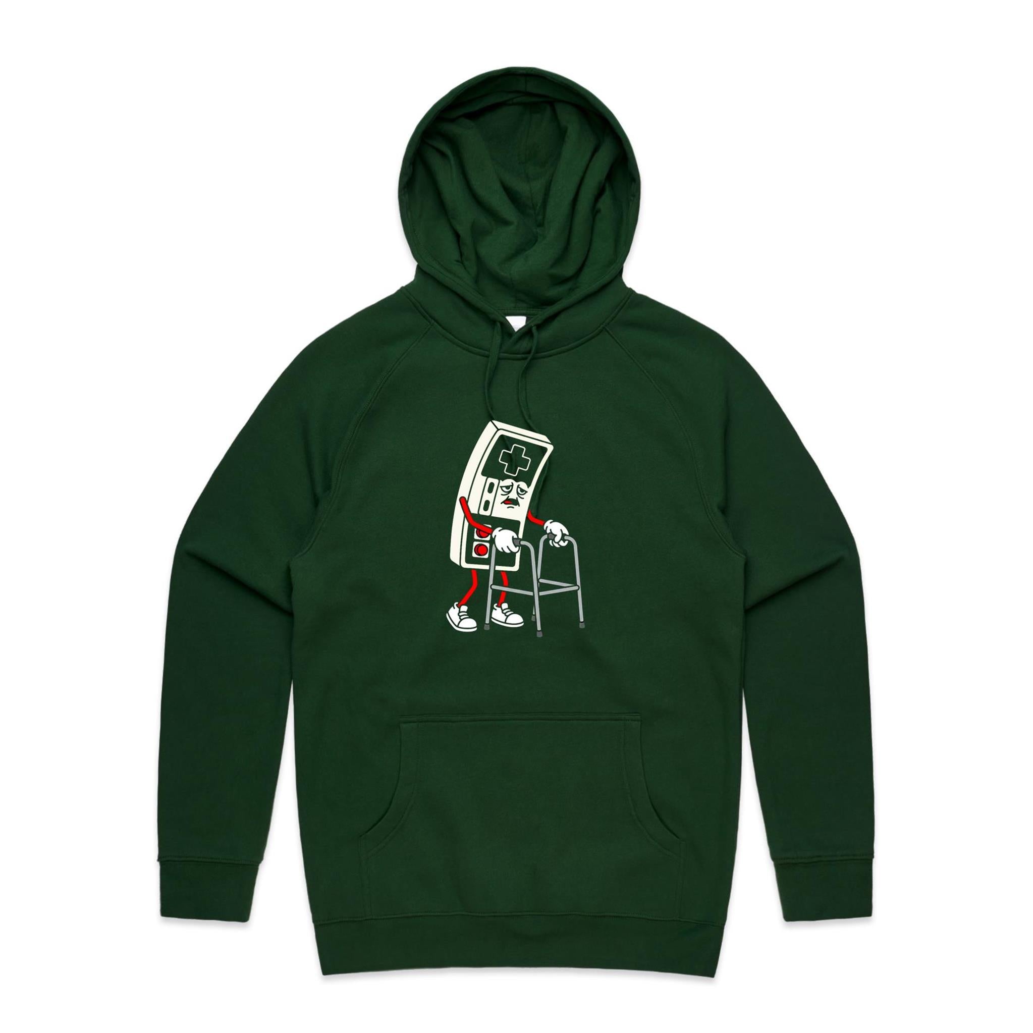 Retro Gamer Men's AS Colour Hoodie Forest Green Mens Hoodie Games Printed In Australia