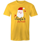 Santa's Favourite - Mens T-Shirt Yellow Mens Christmas T-shirt Christmas Printed In Australia