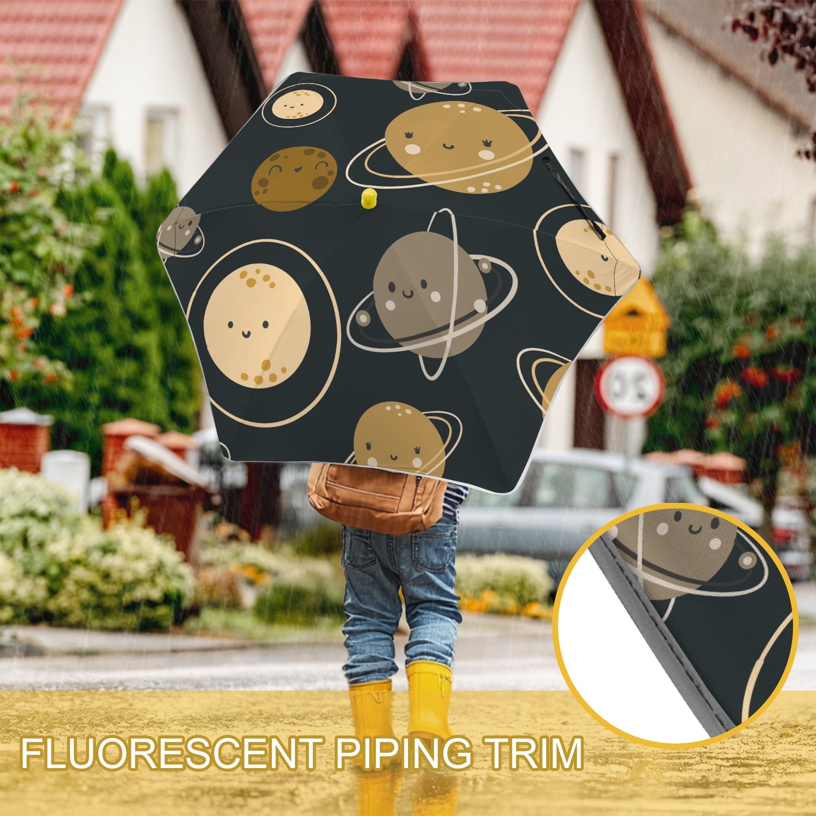 Planets Kids Safe Round Corner Umbrella Kids Safe Round Corner Umbrella Printed Offshore Space