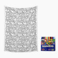 Black And White Creatures Colour Your Own Blanket 100×150cm