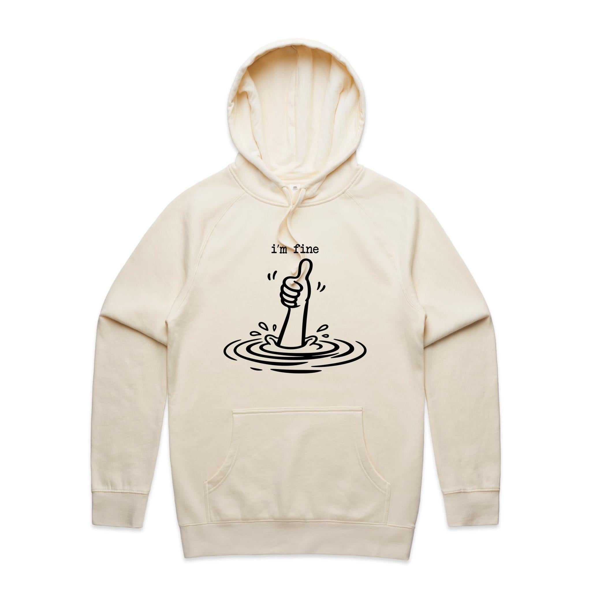 I'm Fine Drowning Thumbs Up Men's AS Colour Hoodie