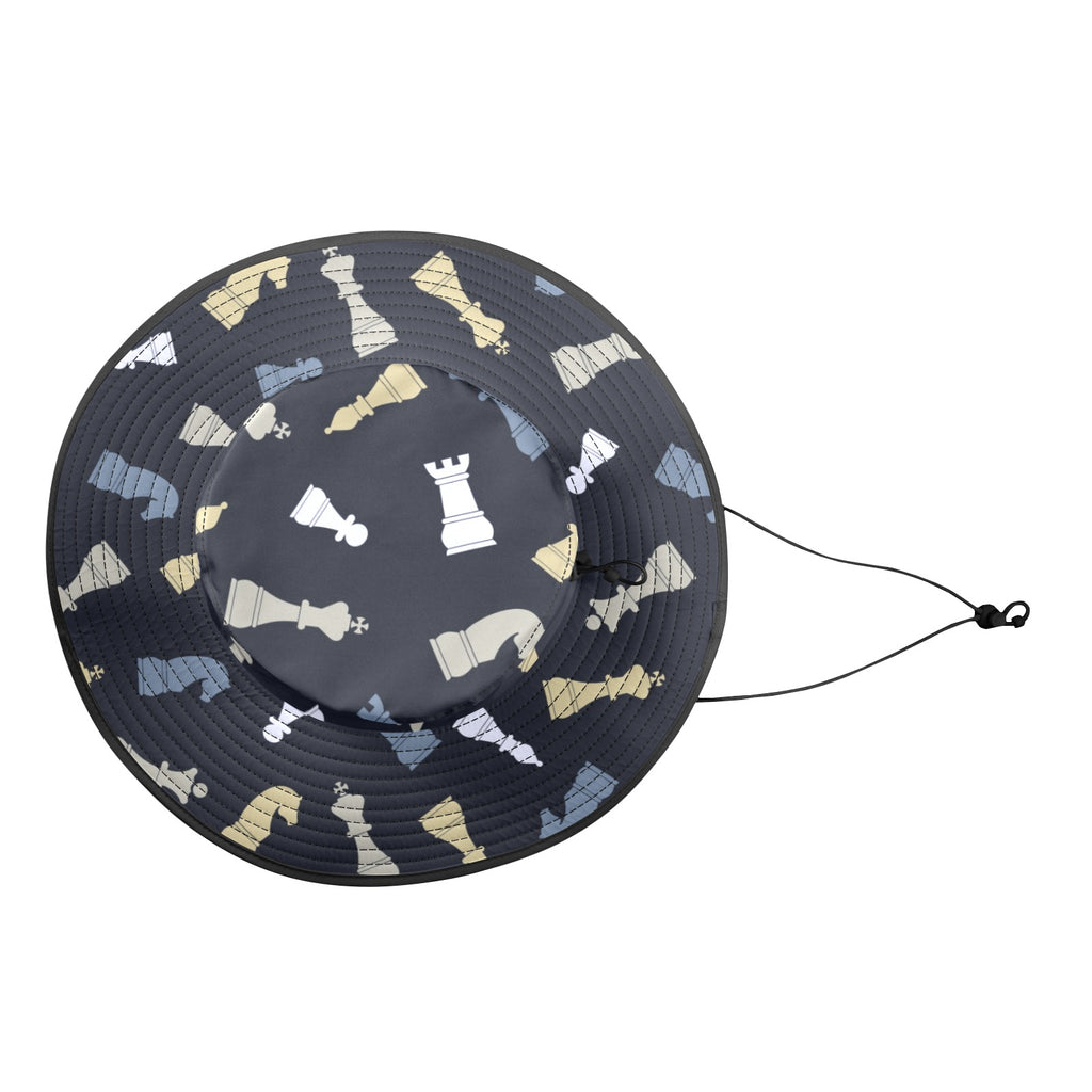 Chess Pattern - Wide Brim Bucket Hat Wide Brim Bucket Hat Chess Games Printed Offshore