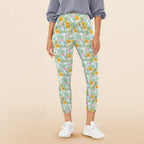 Tropical Flowers And Leaves Women's High Waist Pockets Yoga Leggings 5XL Women's High Waist Pockets Yoga Leggings Plants Printed Offshore