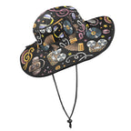 Retro Music Mix Wide Brim Bucket Hat Wide Brim Bucket Hat Music Printed Offshore Retro