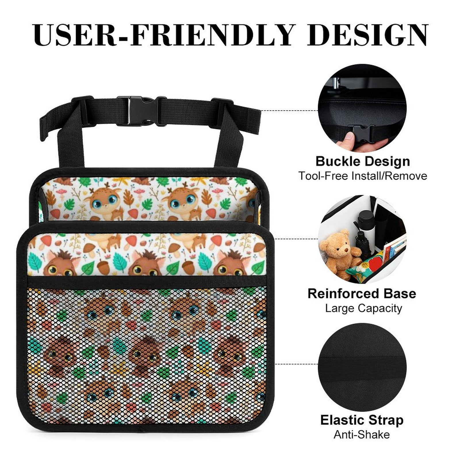 Cute Autumn Creatures Car Seat Back Organiser Car Seat Back Organiser animal Printed Offshore