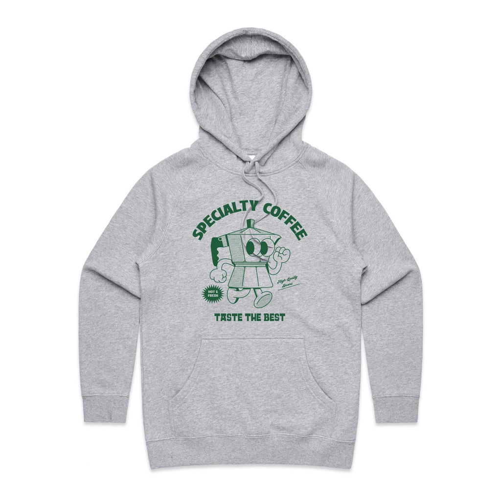 Specialty Coffee - Womens Hoodie Grey Marle Womens Hoodie Coffee Printed In Australia
