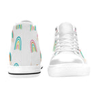 Cloud Rainbows - Kids High Top Canvas Shoes