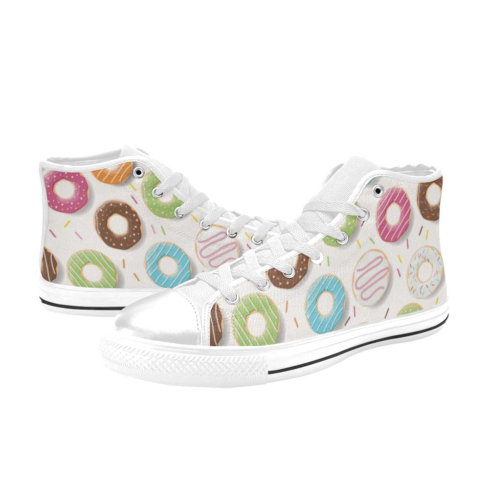 Doughnuts Kids High Top Canvas Shoes