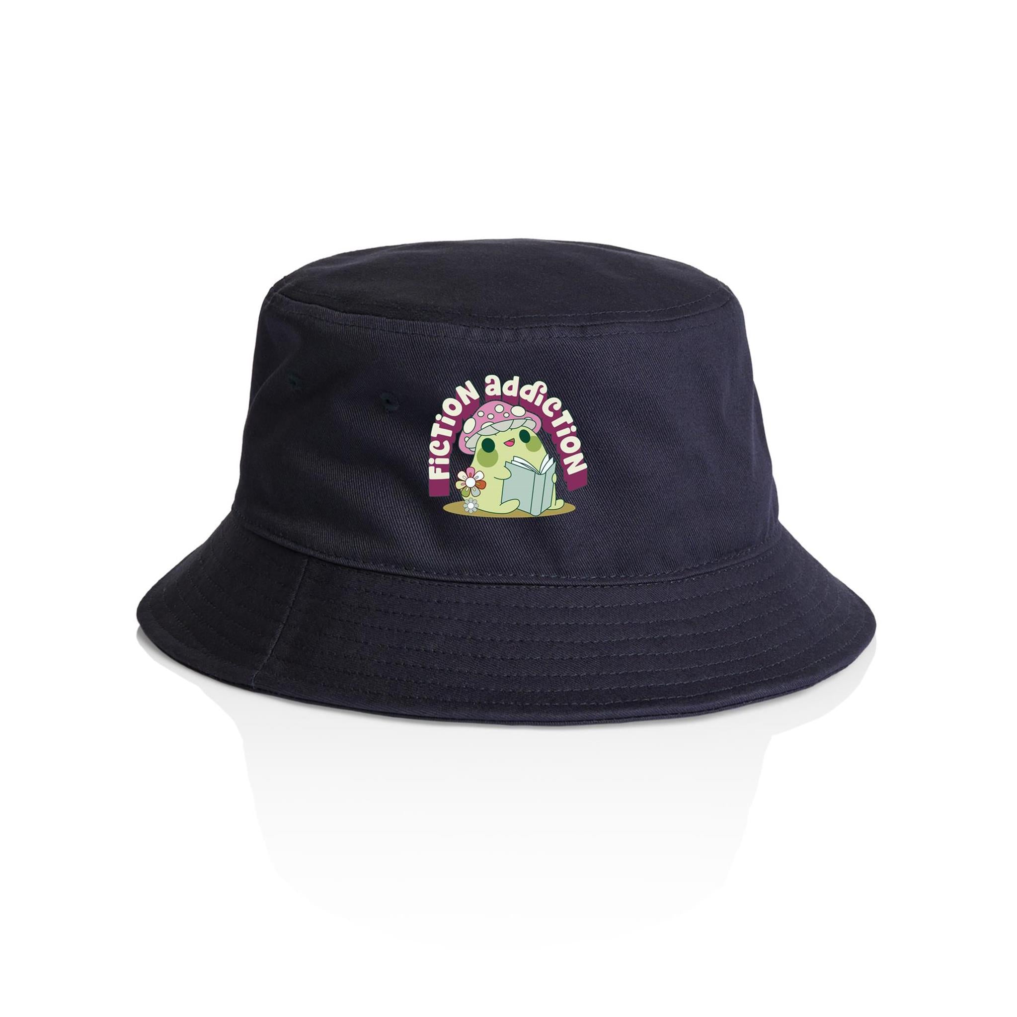 Fiction Addiction - AS Colour Bucket Hat Navy One Size As Colour Bucket Hat Printed In Australia Reading