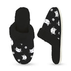 Geometric Cat Faces Women's Fur Trim Thick-Sole Indoor Slippers Women's Fur Trimmed Slippers animal Printed Offshore