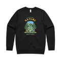 Be One With Nature AS Colour Stencil Crew Sweatshirt Unisex Black Sweatshirt Printed In Australia