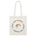 Love The Planet, Turtle - Parcel Canvas Tote Bag Default Title Small Tote Bag animal Environment Printed In Australia