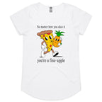 Pineapple Pizza - Womens Scoop Neck T-Shirt White Womens Scoop Neck T-shirt Food Printed In Australia