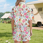 Australian Flowers Women's Windbreaker Short Set Women's Windbreaker Short Set Plants Printed Offshore