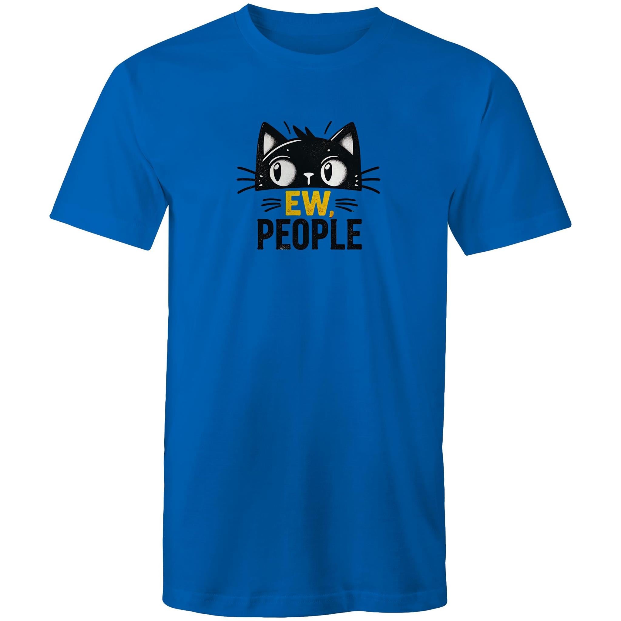 Ew People, Cat - Mens T-Shirt Bright Royal Mens T-shirt animal Printed In Australia