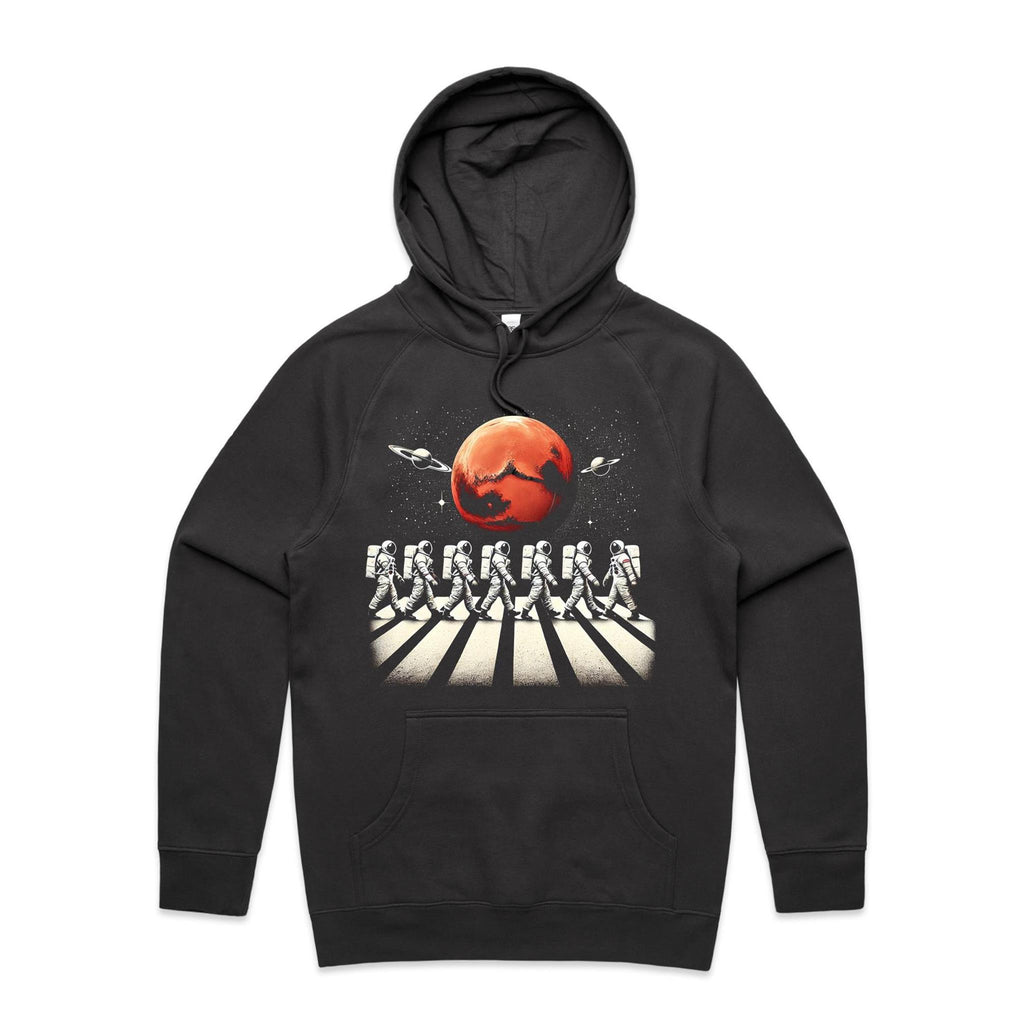 Astronaut Zebra Crossing In Space - Mens Hoodie Coal Mens Hoodie Printed In Australia Space