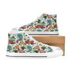 Surfing Safari Men's High Top Canvas Shoes Men's Classic High Top Canvas Shoes Printed Offshore Surf