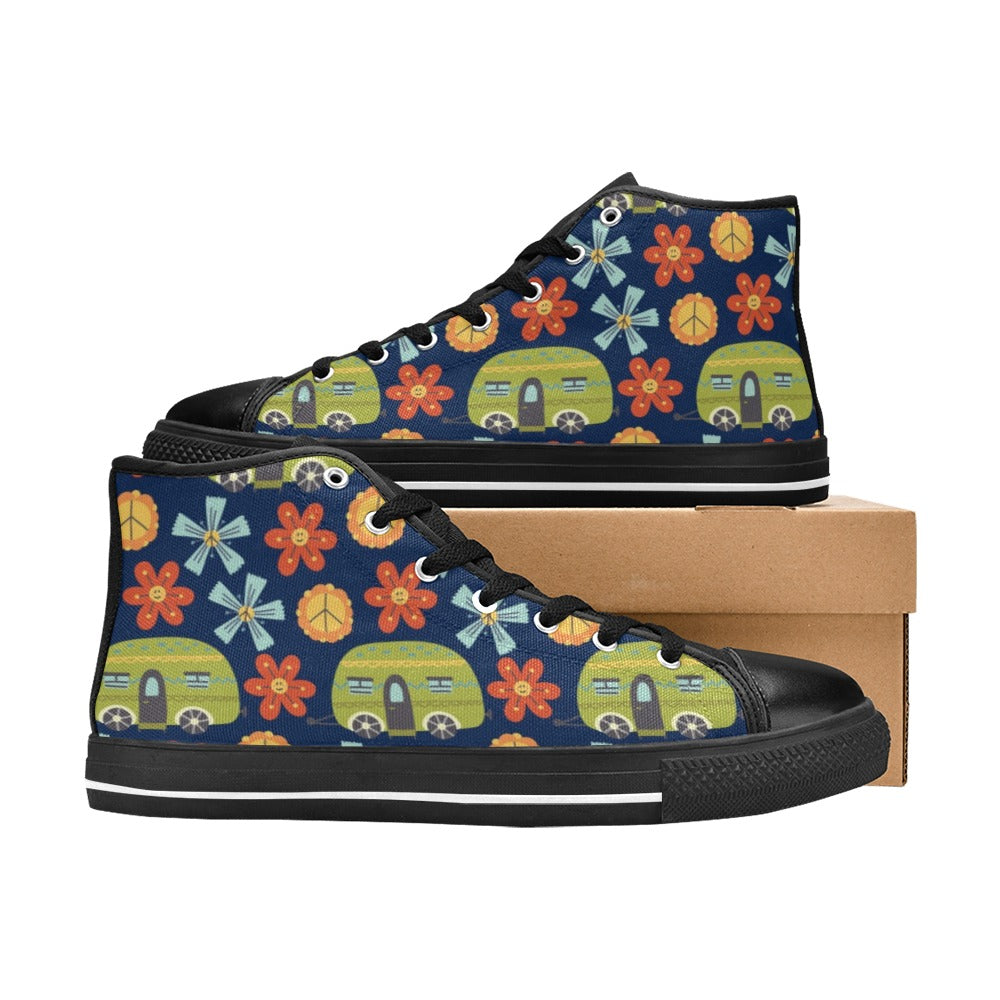 Hippie Caravan - Men's High Top Canvas Shoes