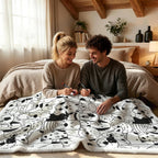 Black And White Dogs Colour Your Own Blanket 100×150cm