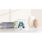Coral Sea Initial 11oz Ceramic Mug Personalised 11oz Mug customise Globally Fulfilled Initial Name Ocean personalise