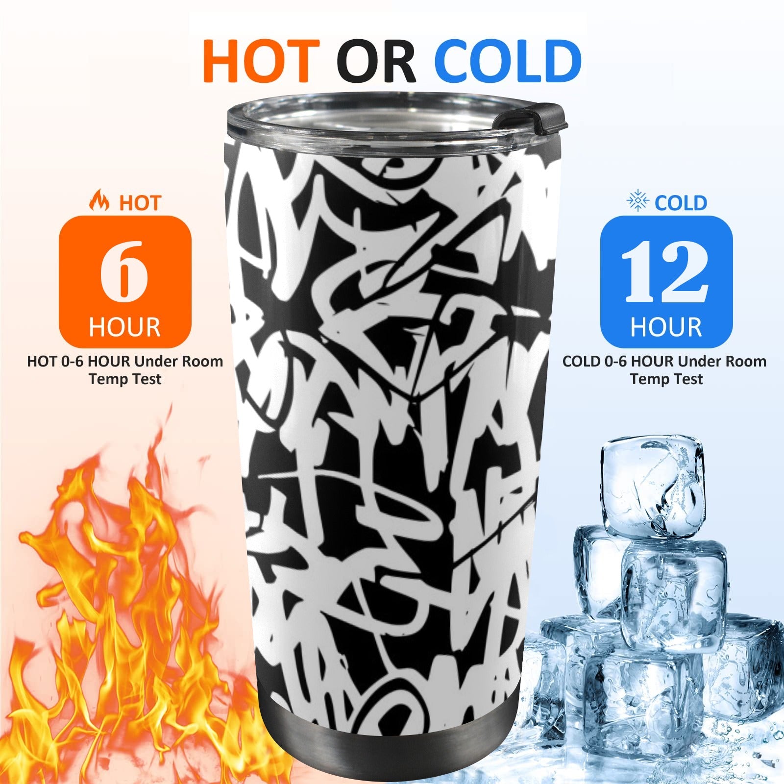 Graffiti - 20oz Mobile Tumbler with Lid (Black Lock) 20oz Travel Mug Printed Offshore