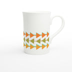 Retro Triangles - White 10oz Porcelain Slim Mug Porcelain Mug Globally Fulfilled Retro