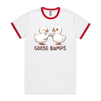 Goose Bumps - Staple Ringer Tee White Red Ringer T-Shirt animal Printed In Australia