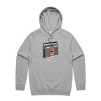 Classic Rock, Cassette Player - Mens Hoodie Grey Marle Mens Hoodie Music Printed In Australia
