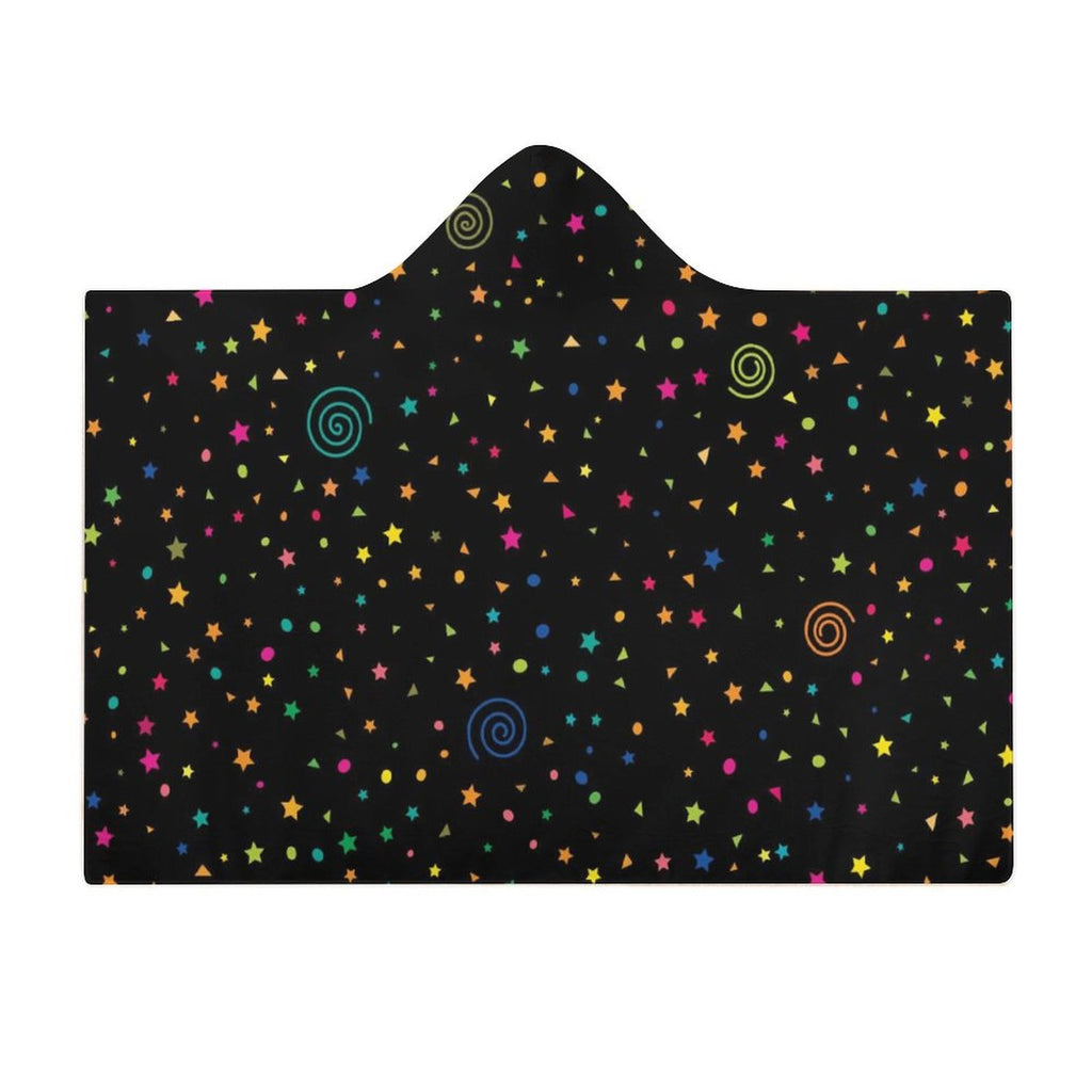 Stars And Swirls Kids Hooded Blanket 100cm x 130cm Kids Hooded Blanket Printed Offshore