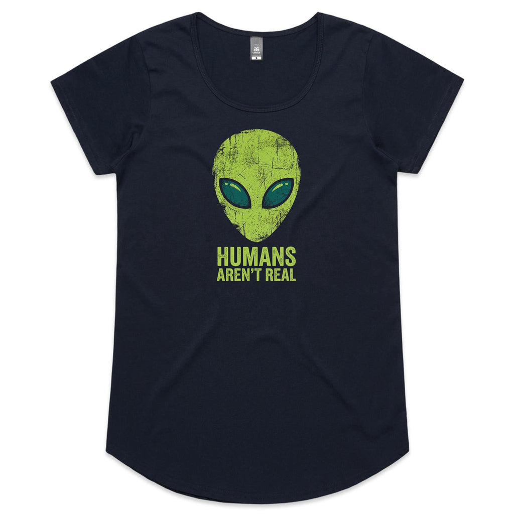 Alien, Humans Aren't Real Women's AS Colour Scoop Neck T-Shirt