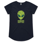 Alien, Humans Aren't Real Women's AS Colour Scoop Neck T-Shirt