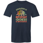 Chess And Education - Mens T-Shirt Navy Mens T-shirt Chess Games Printed In Australia