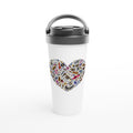 Heart Music - White 15oz Stainless Steel Travel Mug Default Title Travel Mug Globally Fulfilled Music