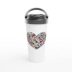 Heart Music - White 15oz Stainless Steel Travel Mug Default Title Travel Mug Globally Fulfilled Music