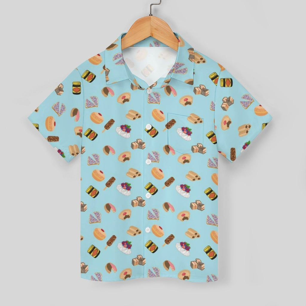 Classic Australian Food Icons Kids Cotton Short Sleeve Shirt