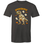 Spookysaurus, Halloween Dinosaur - Mens T-Shirt Charcoal Mens T-shirt Halloween Printed In Australia