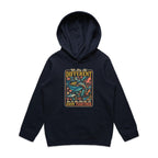 We Are All Different, But We All Swim Together Kid's AS Colour Hoodie Navy Kids Hoodie animal Ocean Positivity Printed In Australia