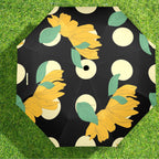 Yellow Flowers And Dots - Semi-Automatic Foldable Umbrella (Model U12) Semi-Automatic Foldable Umbrella (U12)