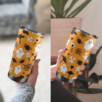Halloween Ghosts 20oz Mobile Tumbler with Lid (Black Lock) 20oz Travel Mug Halloween Printed Offshore