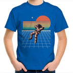 Retro Astronaut - Kids Youth T-Shirt Bright Royal Kids Youth T-shirt Printed In Australia Space