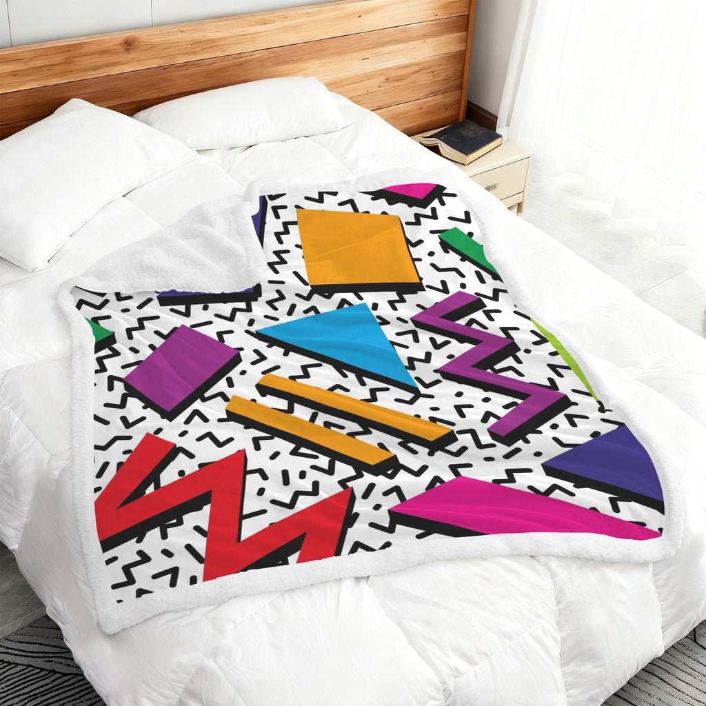 Graphic 80's - Double-Layer Fleece Blanket 51"x59"