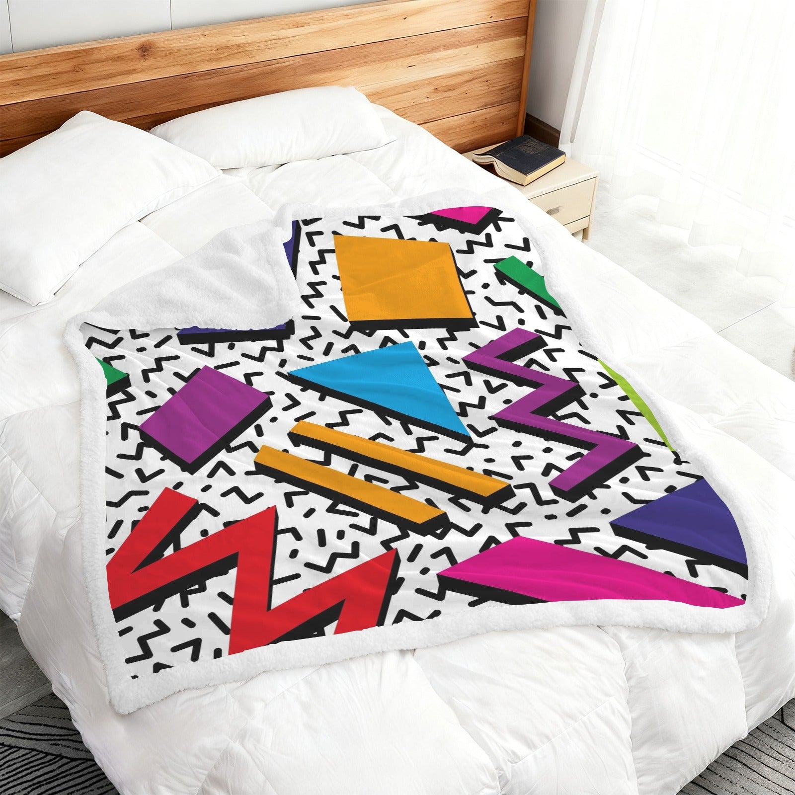Graphic 80's - Double-Layer Fleece Blanket 51"x59"