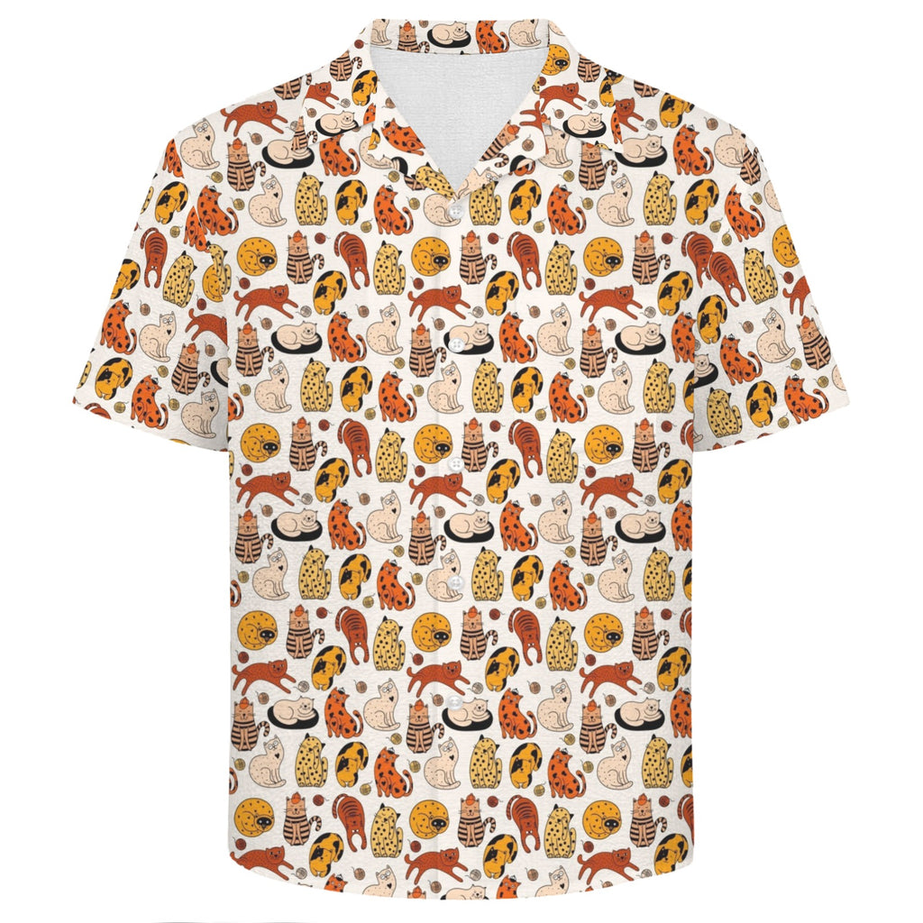 Cat Nap Men's Crinkle Hawaiian Shirt