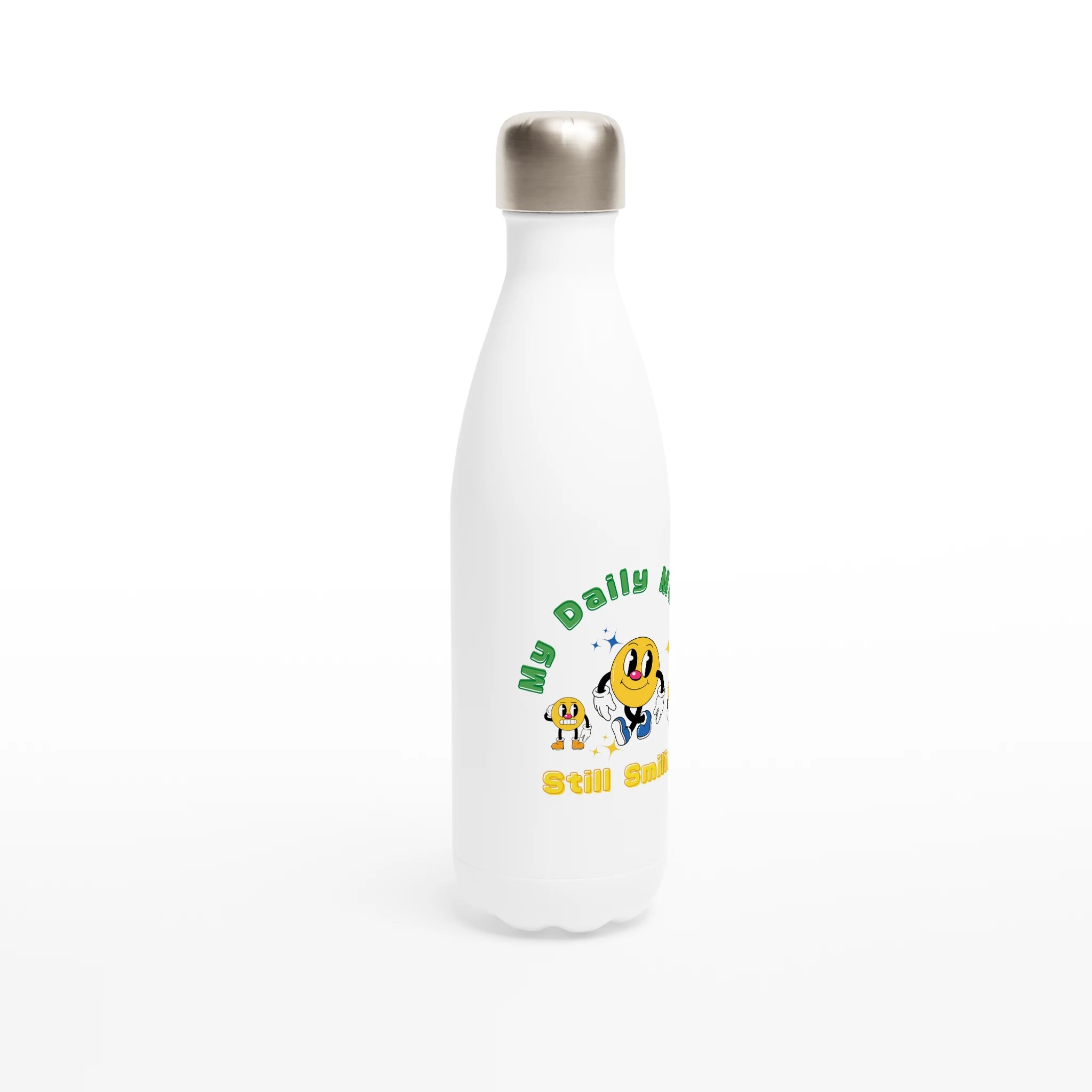 My Daily Moods - White 17oz Stainless Steel Water Bottle White Water Bottle Globally Fulfilled