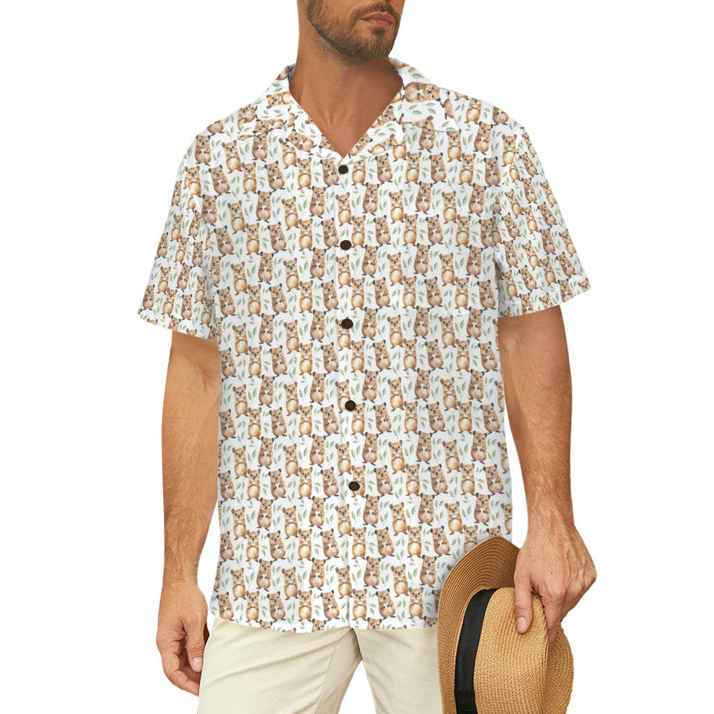Quokkas Men's Short Sleeve Hawaiian Shirt
